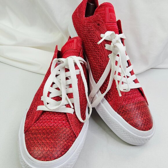 Converse With Lunarlon Size 10.5 Mens Or 12.5 Womens Red Low Fashion Sneakers - Picture 4 of 12